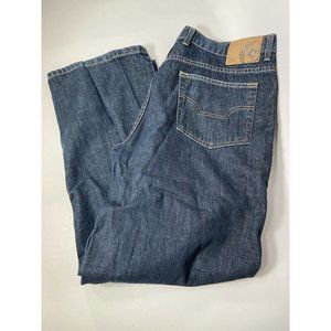 Chaps Jeans Straight Fit 38x30 Mens Dark Blue Denim Pants 100% Cotton Classic